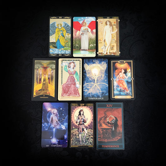 10 Mixed Temperance Tarot Cards