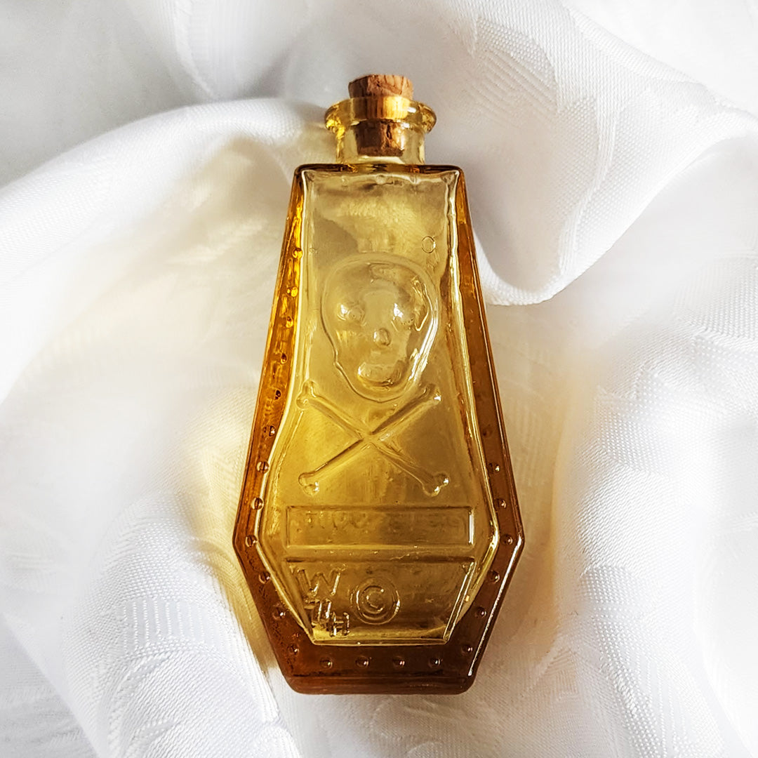 Vintage Yellow Wheaton Glass Poison Bottle R.I.P.