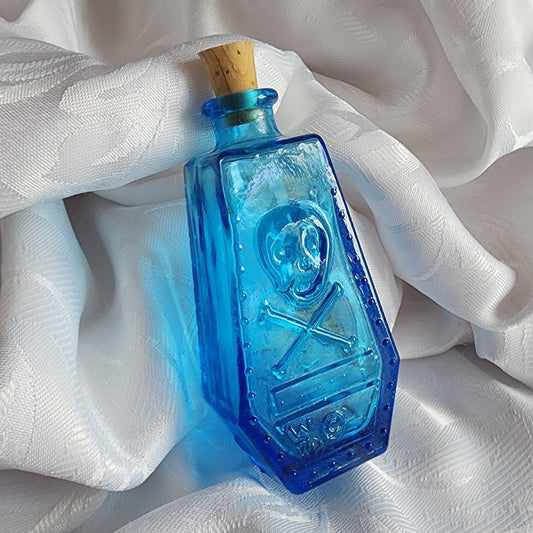 Vintage Blue Wheaton Glass Poison Bottle R.I.P.