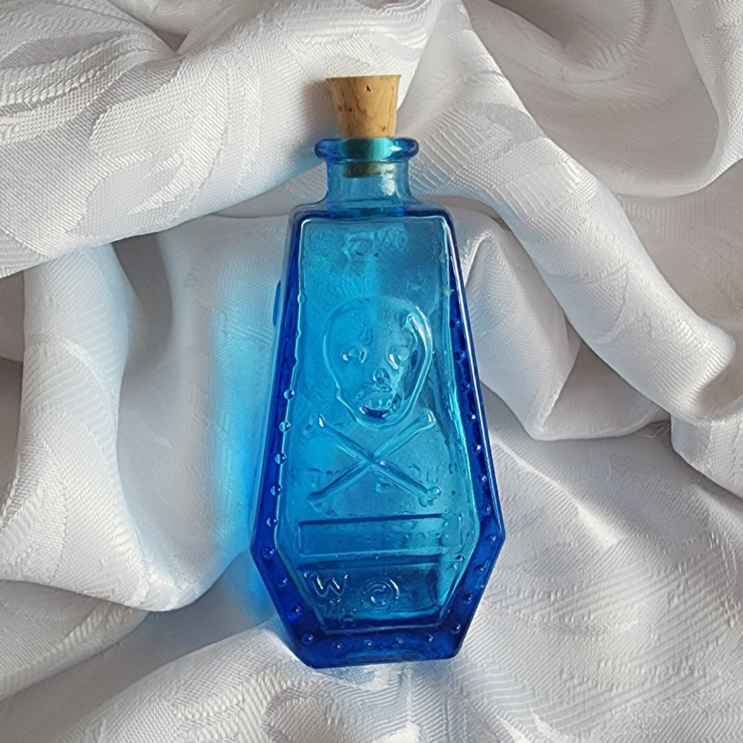 Vintage Blue Wheaton Glass Poison Bottle R.I.P.
