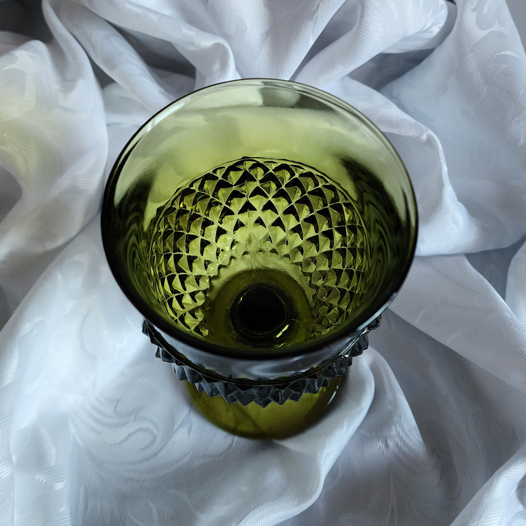 Green Diamond Point Goblet