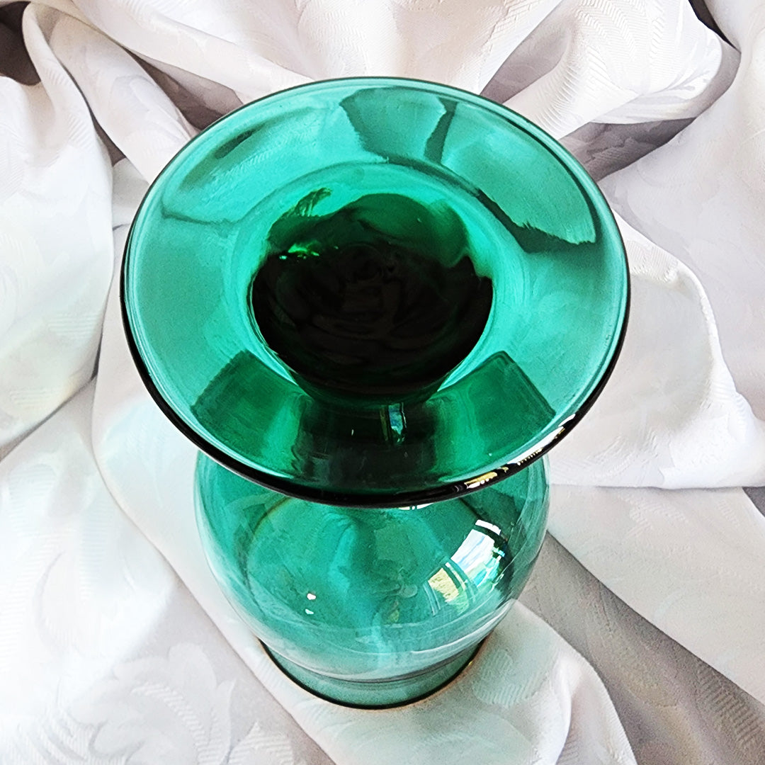 Green Gold Rimmed Goblet