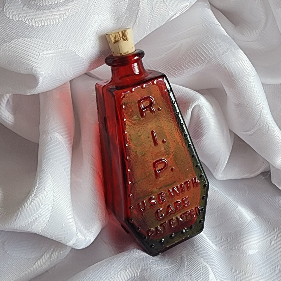 Vintage Red Wheaton Glass Poison Bottle R.I.P.