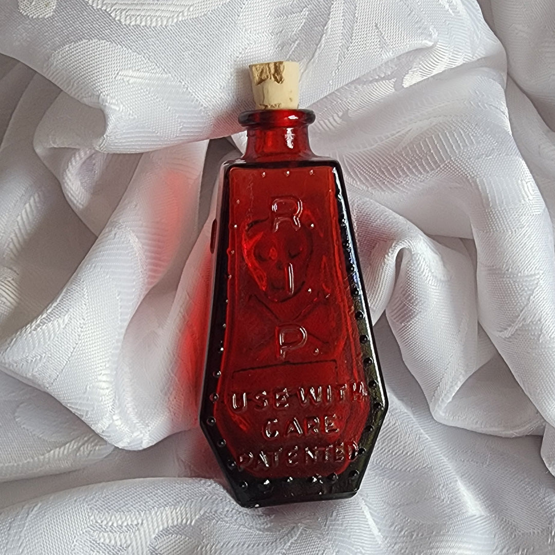 Vintage Red Wheaton Glass Poison Bottle R.I.P.