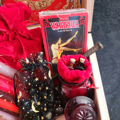 Boîte Rituelle de Divination Carmin