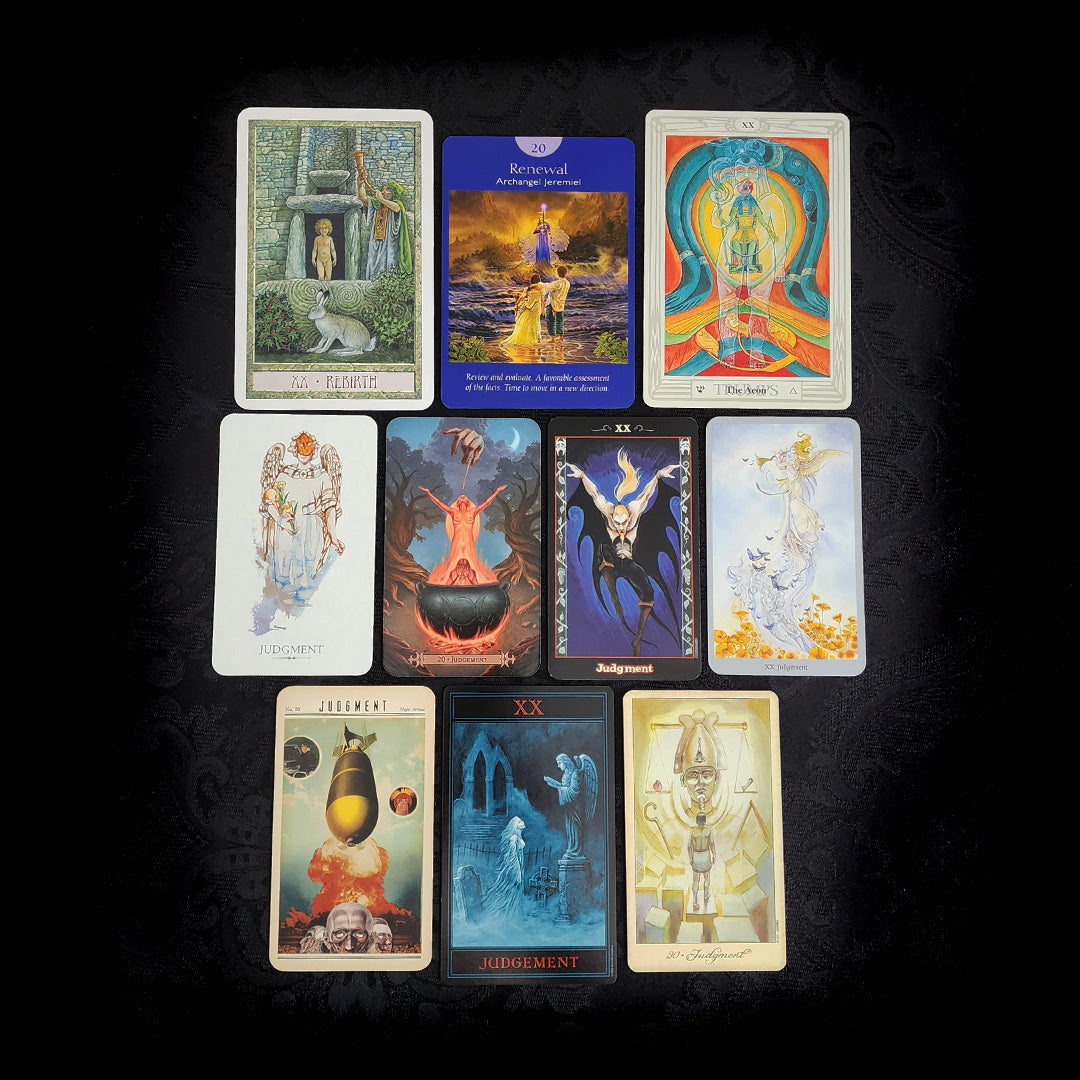 10 Mixed Judgement Tarot Cards