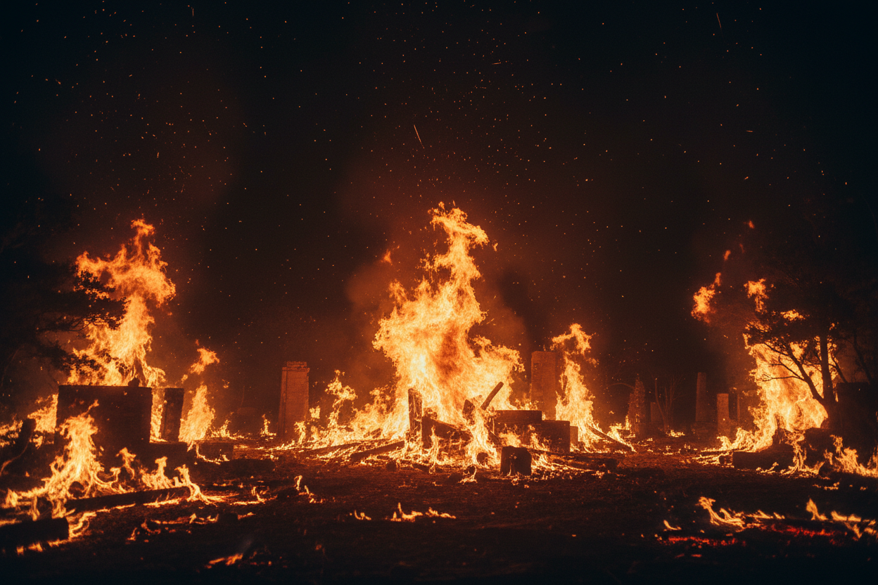 dark fiery night