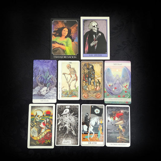 10 Mixed Death Tarot Cards