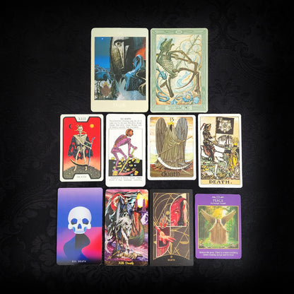 10 Mixed Death Tarot Cards