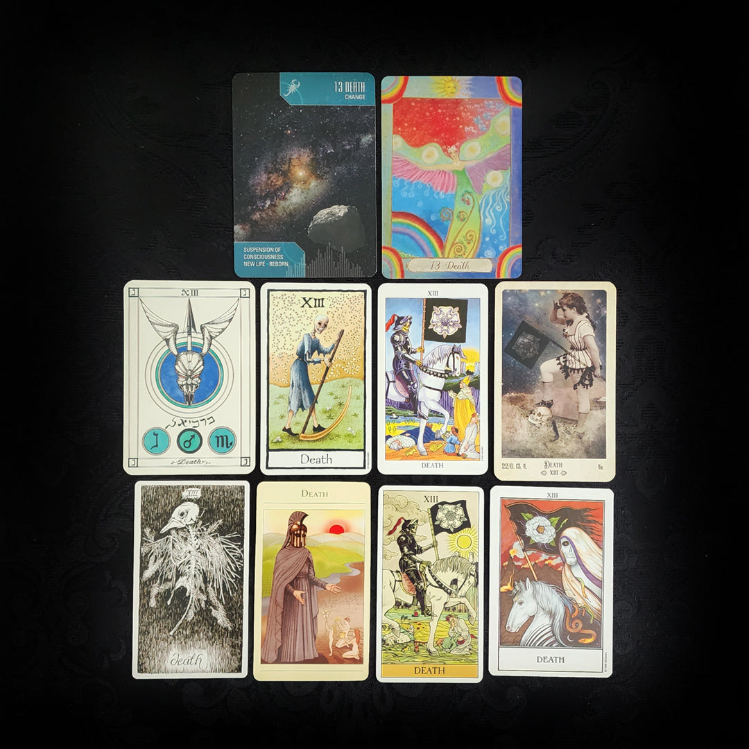 10 Mixed Death Tarot Cards