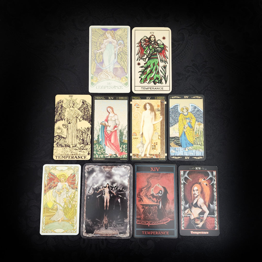 10 Mixed Temperance Tarot Cards