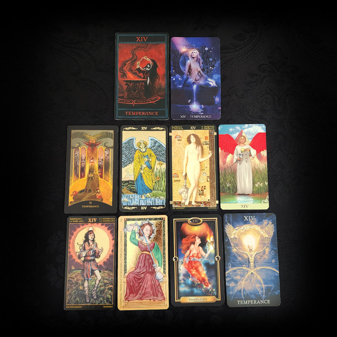 10 Mixed Temperance Tarot Cards