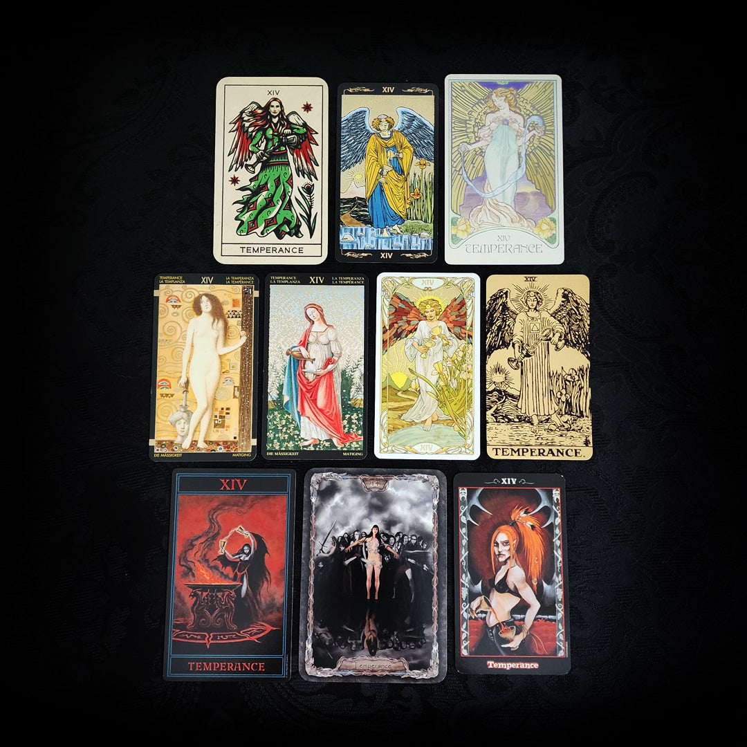 10 Mixed Temperance Tarot Cards