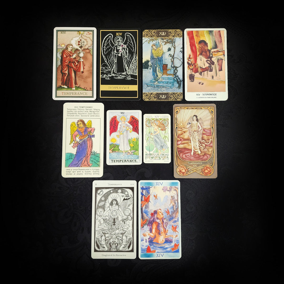 10 Mixed Temperance Tarot Cards