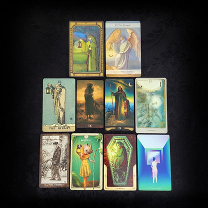 10 Mixed The Hermit Tarot Cards