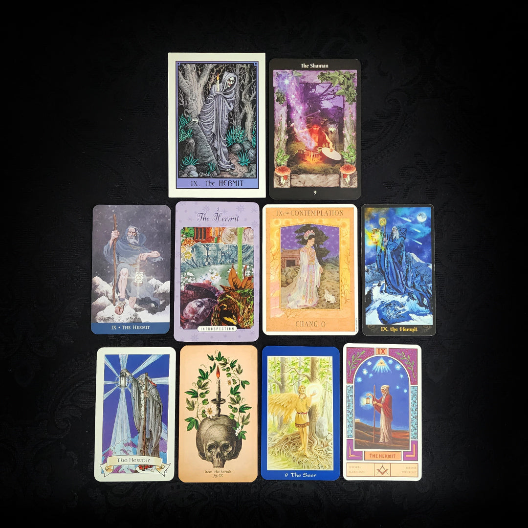 10 Mixed The Hermit Tarot Cards