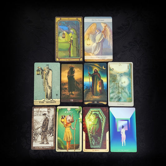 10 Mixed The Hermit Tarot Cards