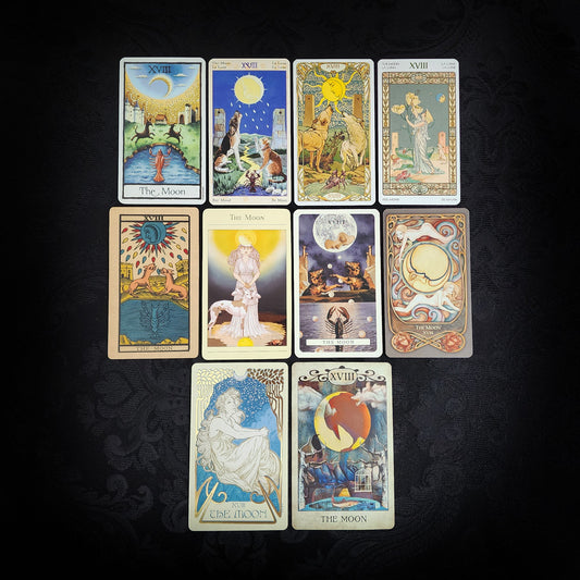 10 Mixed The Moon Tarot Cards