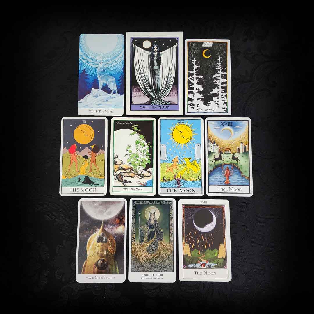 10 Mixed The Moon Tarot Cards