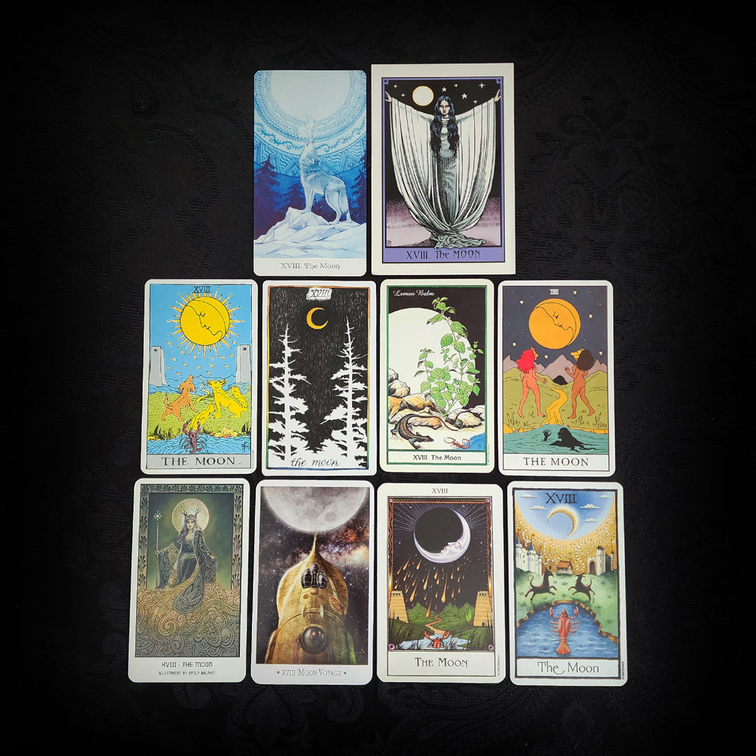 10 Mixed The Moon Tarot Cards