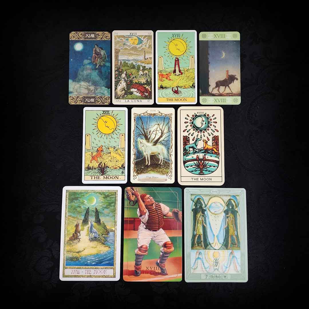 10 Mixed The Moon Tarot Cards