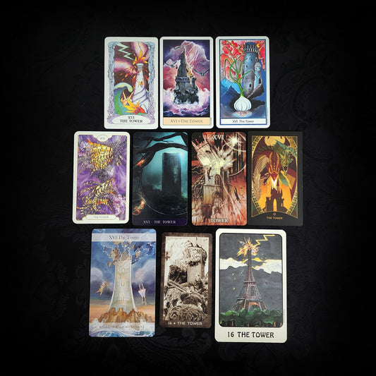 10 Mixed The Tower Tarot Cards