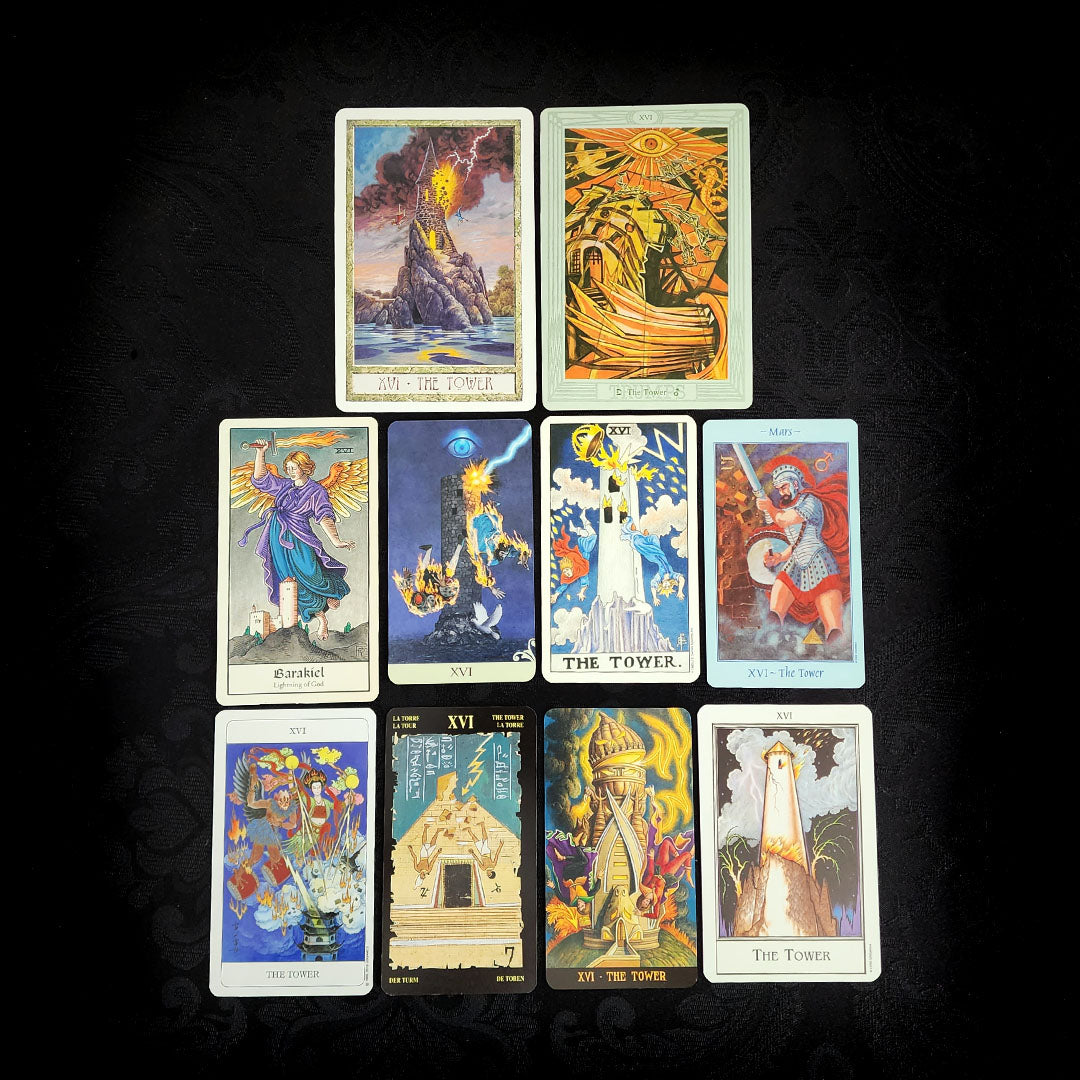 10 Mixed The Tower Tarot Cards