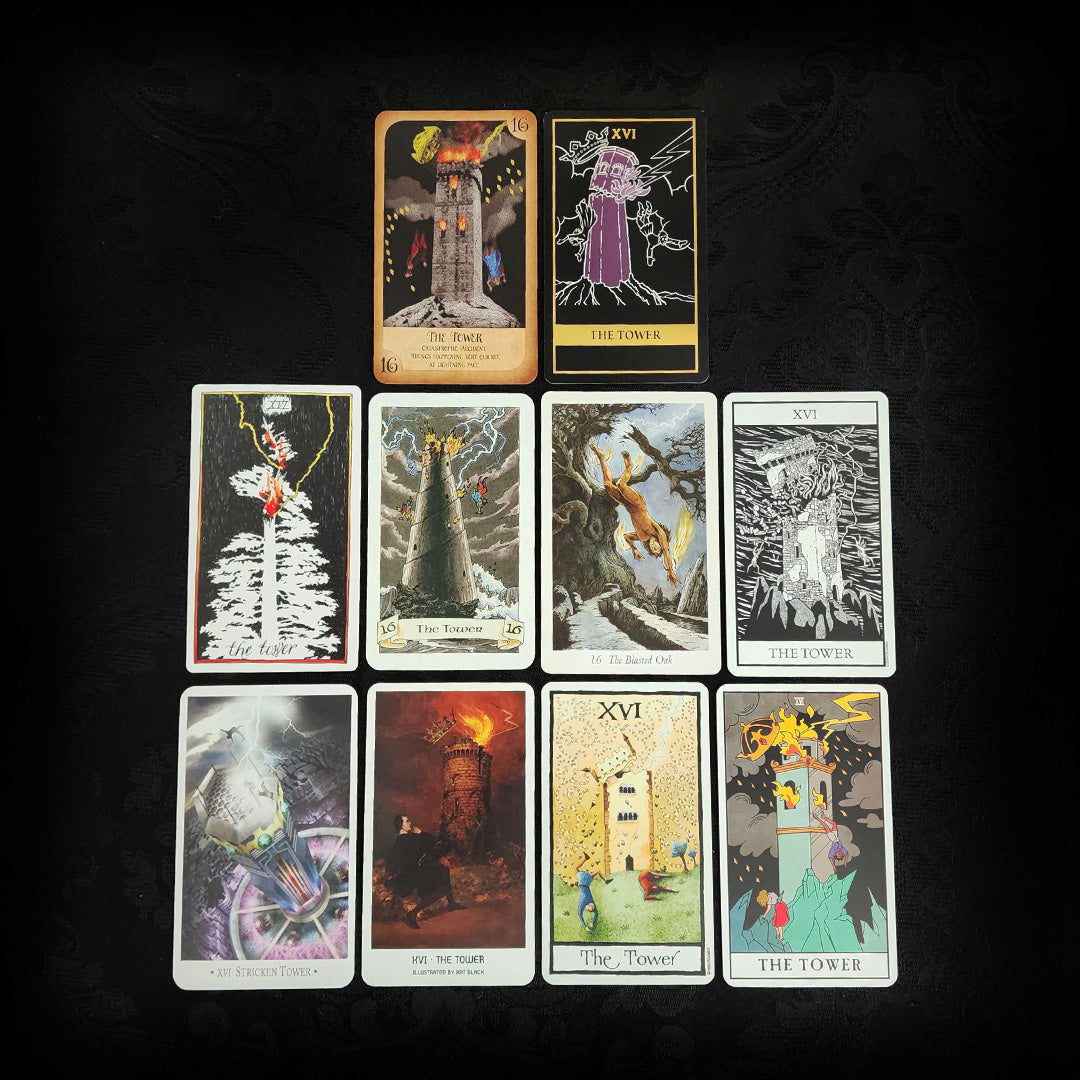 10 Mixed The Tower Tarot Cards