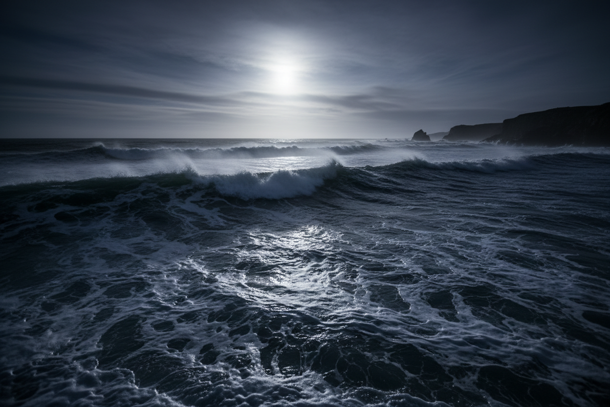 water rumbling at night