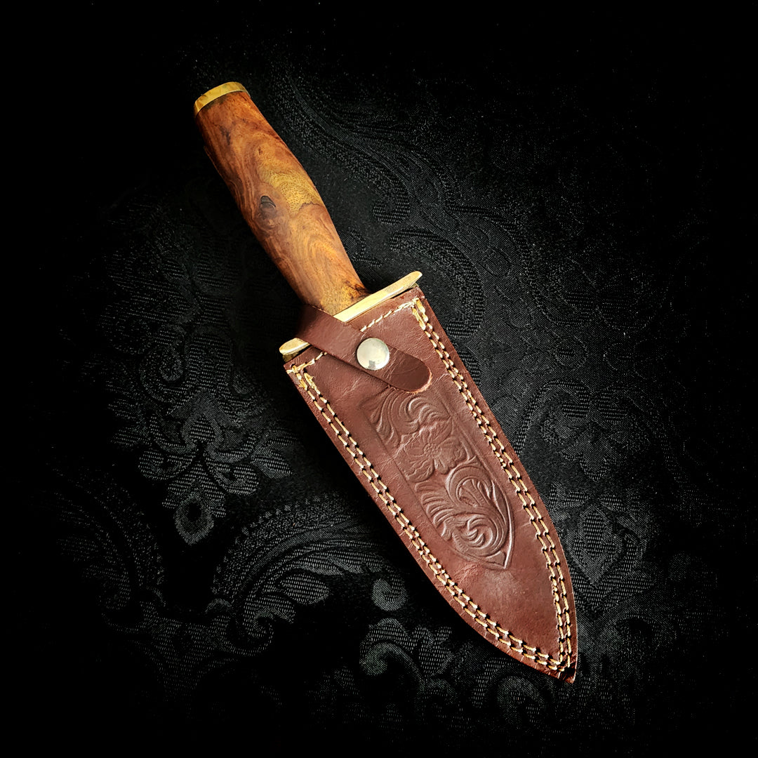 Damascus Steel, Brass and Rosewood Athame