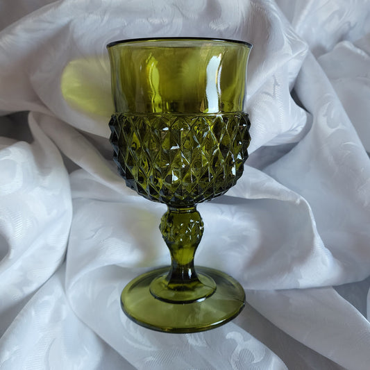 Green Diamond Point Goblet
