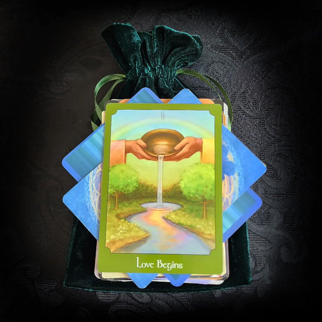 Mixed Tarot and Oracle Card Collection Dark Green 100 cards