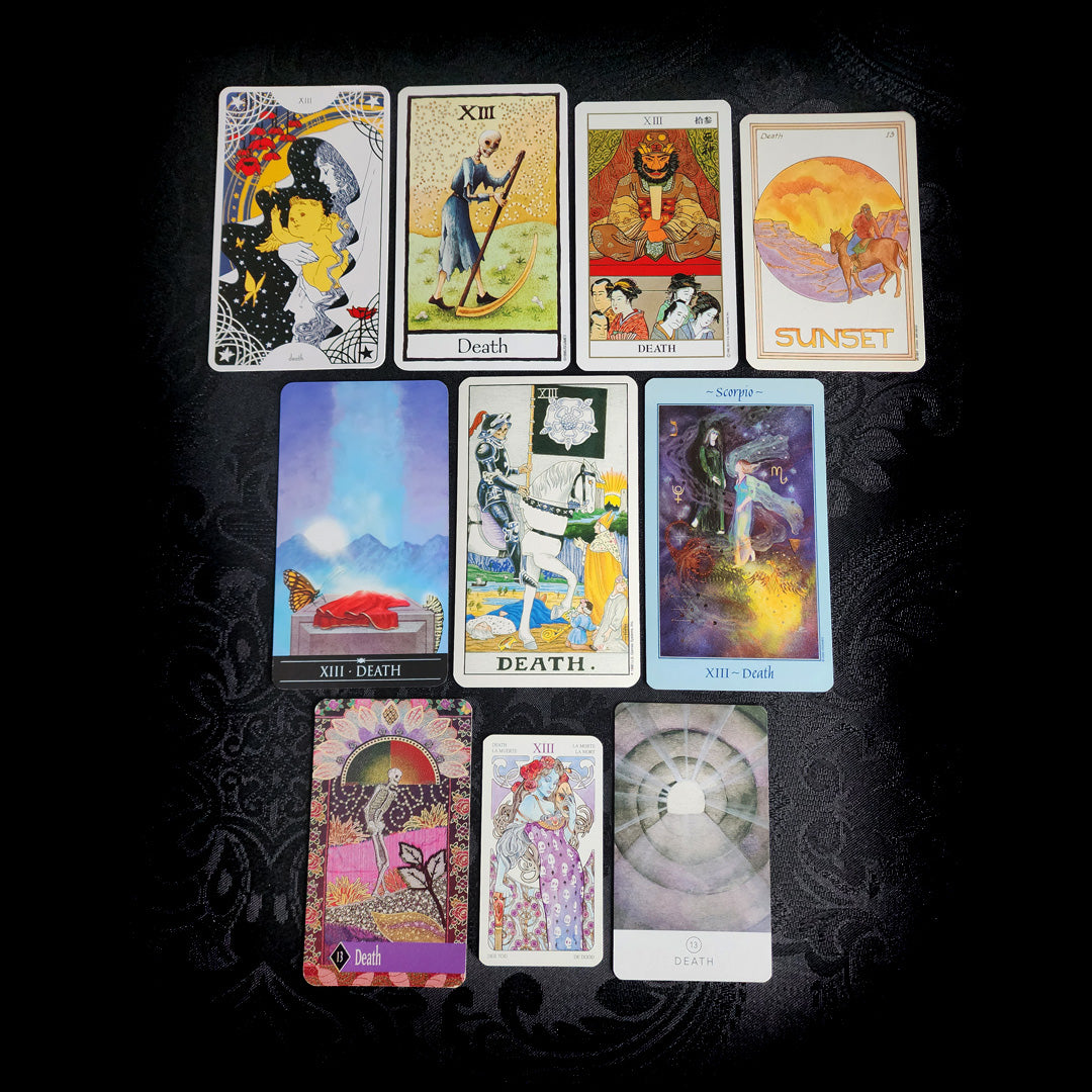 10 Mixed Death Tarot Cards