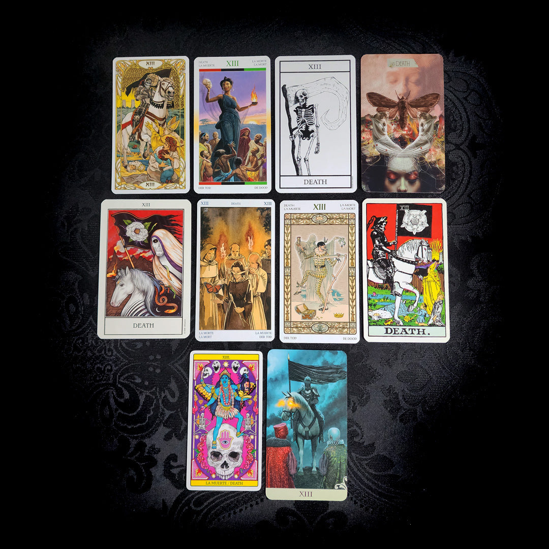 10 Mixed Death Tarot Cards