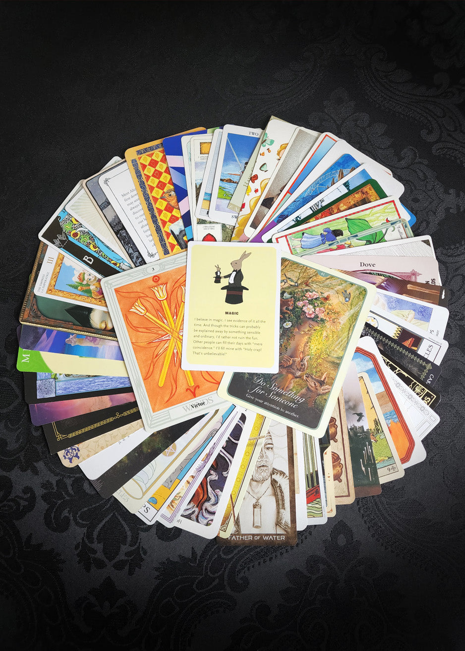 Mixed Tarot and Oracle Card Collection Gold Velvet 50 Cards