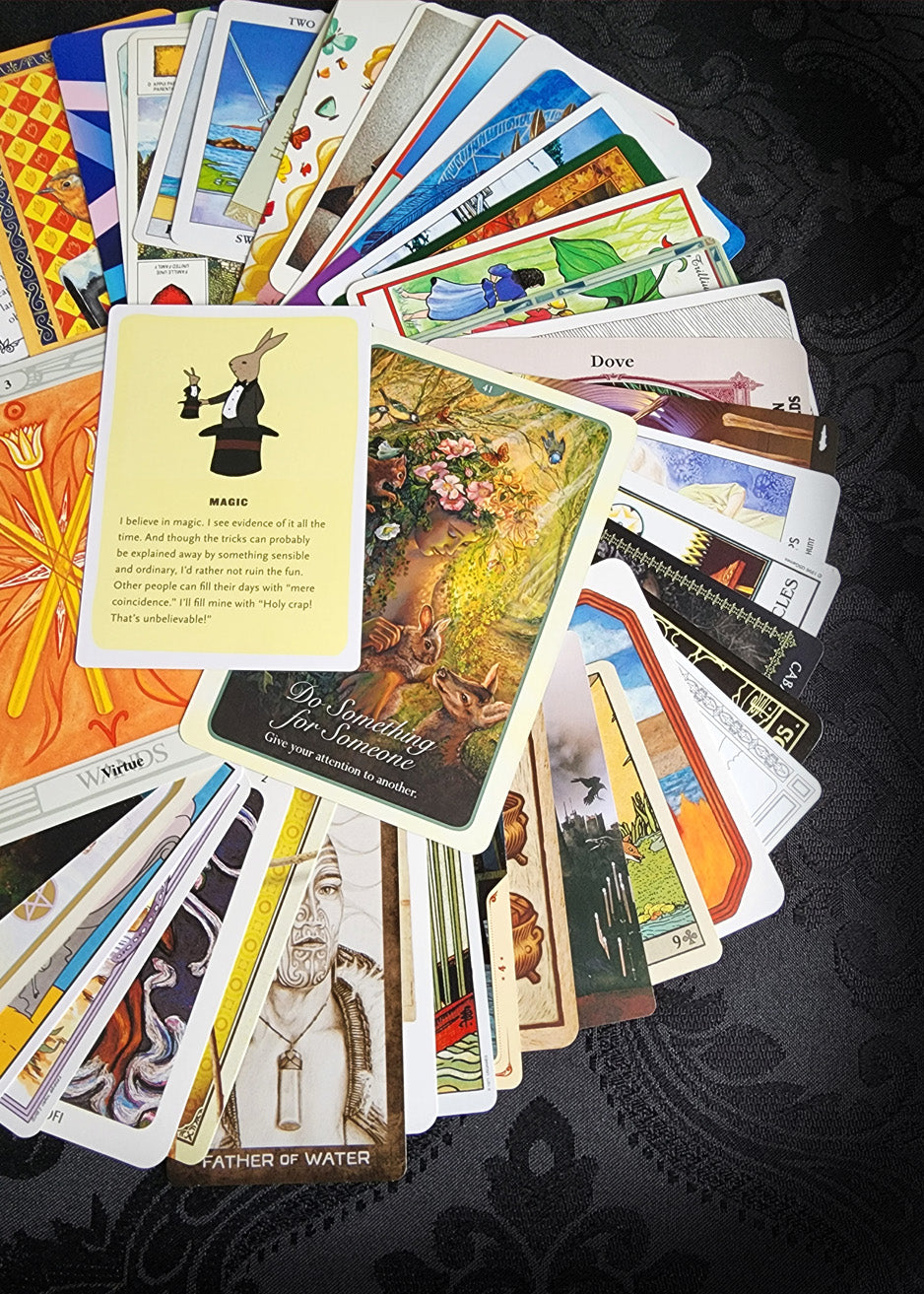 Mixed Tarot and Oracle Card Collection Gold Velvet 50 Cards