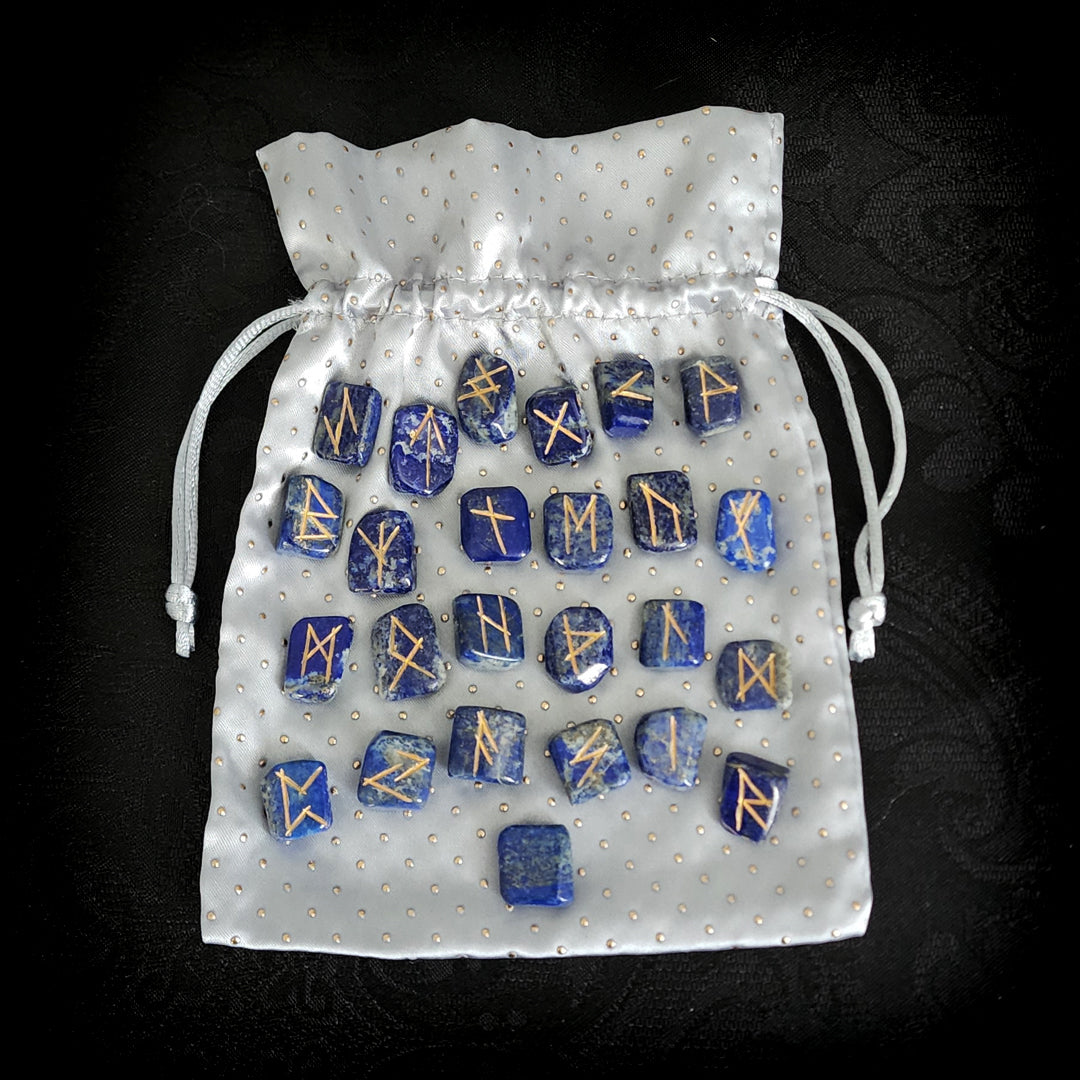 Natural Lapis Lazuli Rune Stone Set