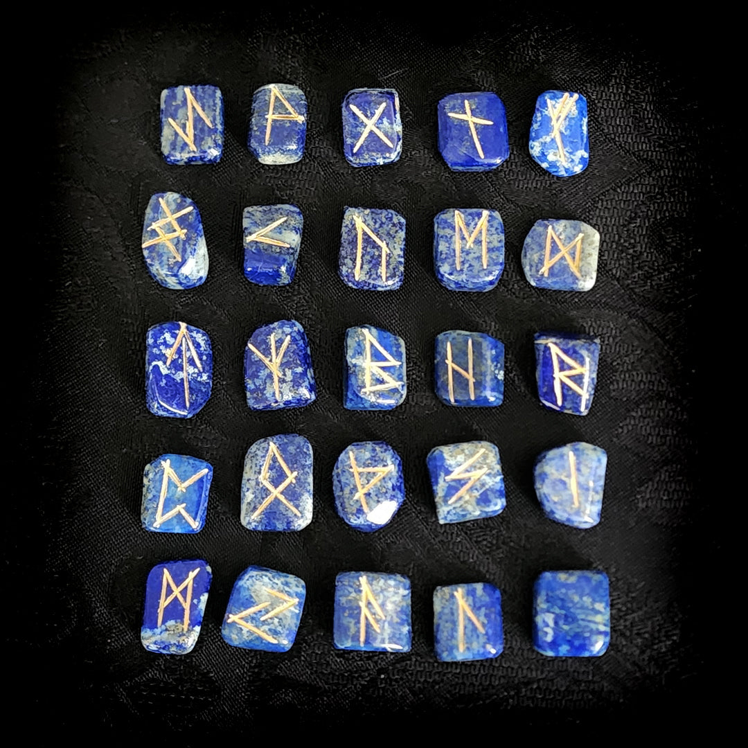 Natural Lapis Lazuli Rune Stone Set