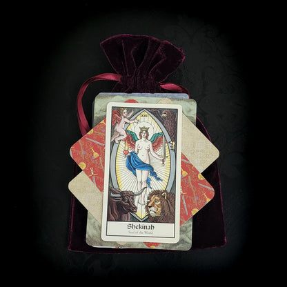 Collection mixte de tarots et oracles Velours magenta 50 cartes