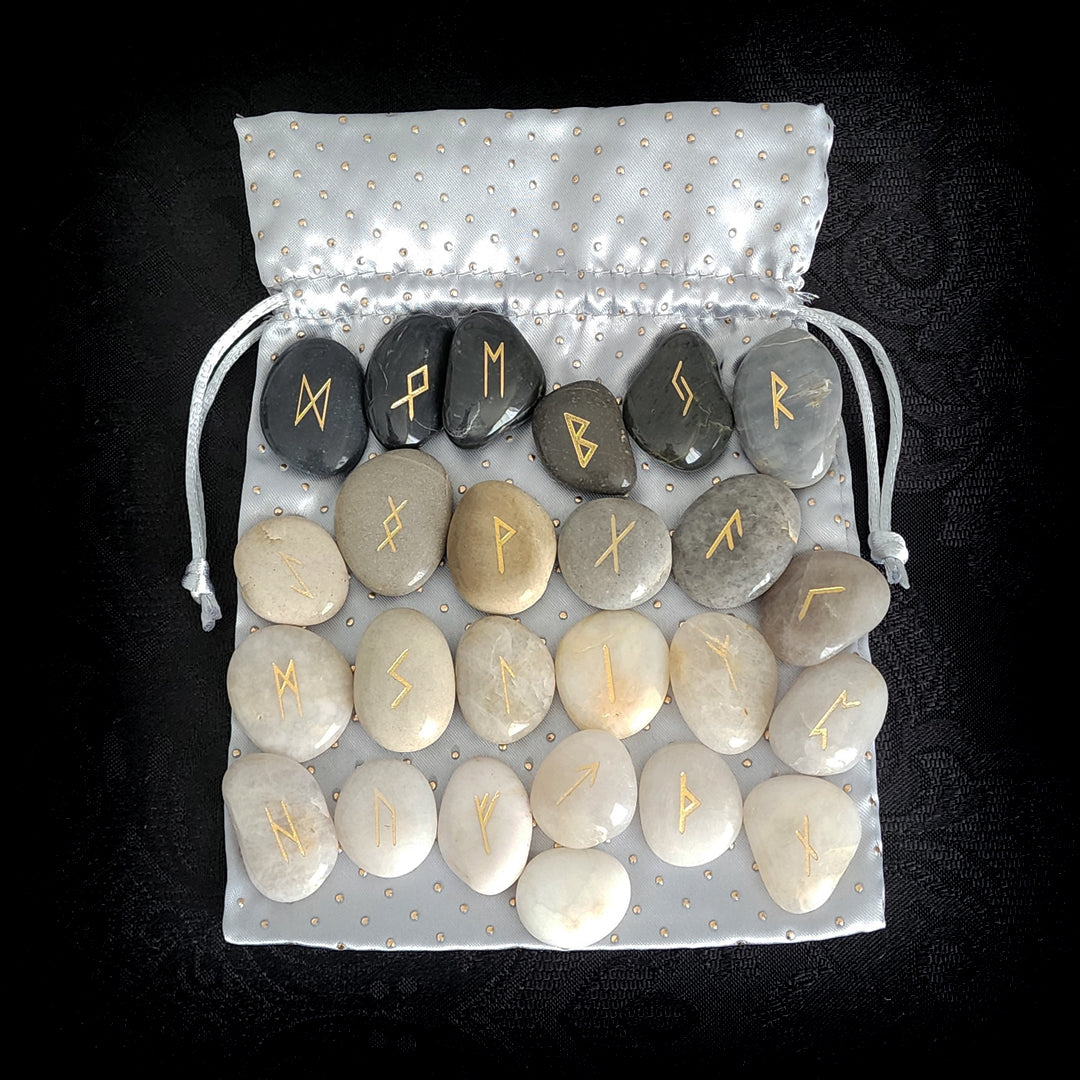 Moon Phases River Rock Rune Stone Set – Hester's Occult