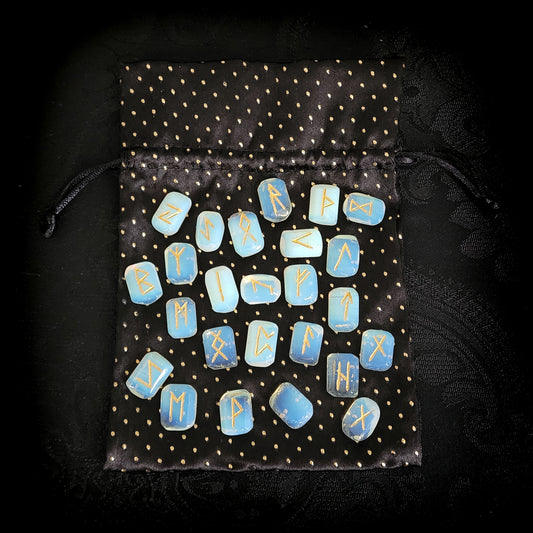 Ghostly Opalite Rune Stone Set