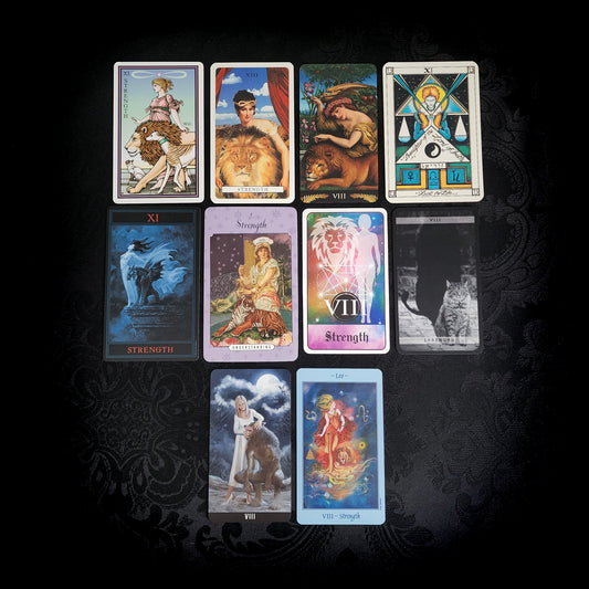 10 Mixed Strength Tarot Cards