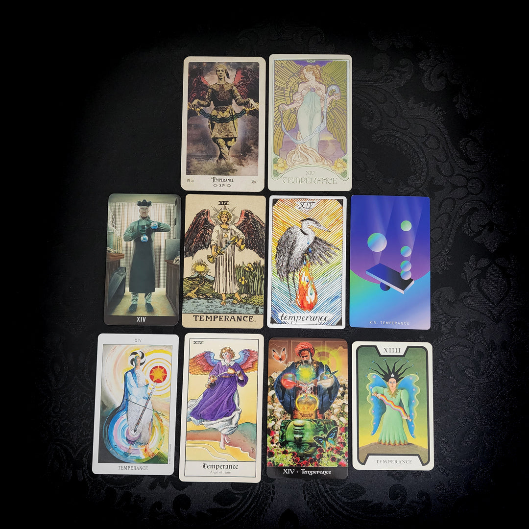 10 Mixed Temperance Tarot Cards