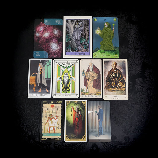 10 Mixed The Hermit Tarot Cards