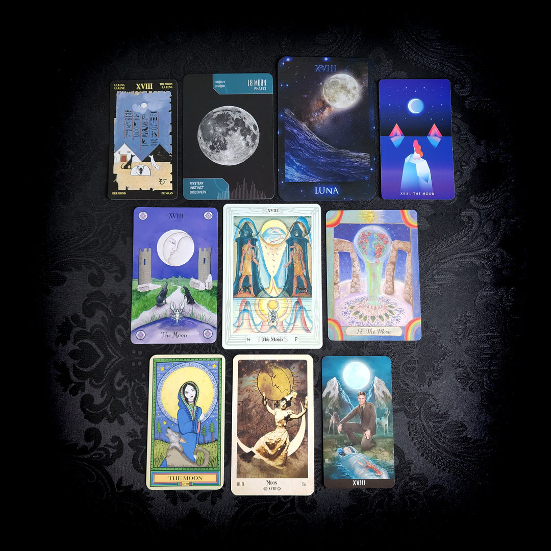 10 Mixed The Moon Tarot Cards