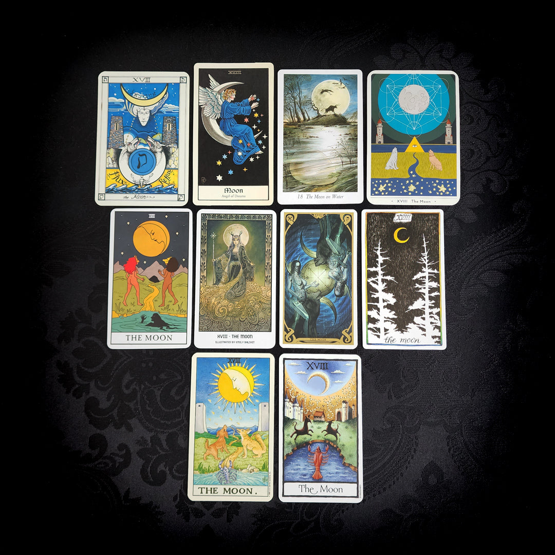 10 Mixed The Moon Tarot Cards